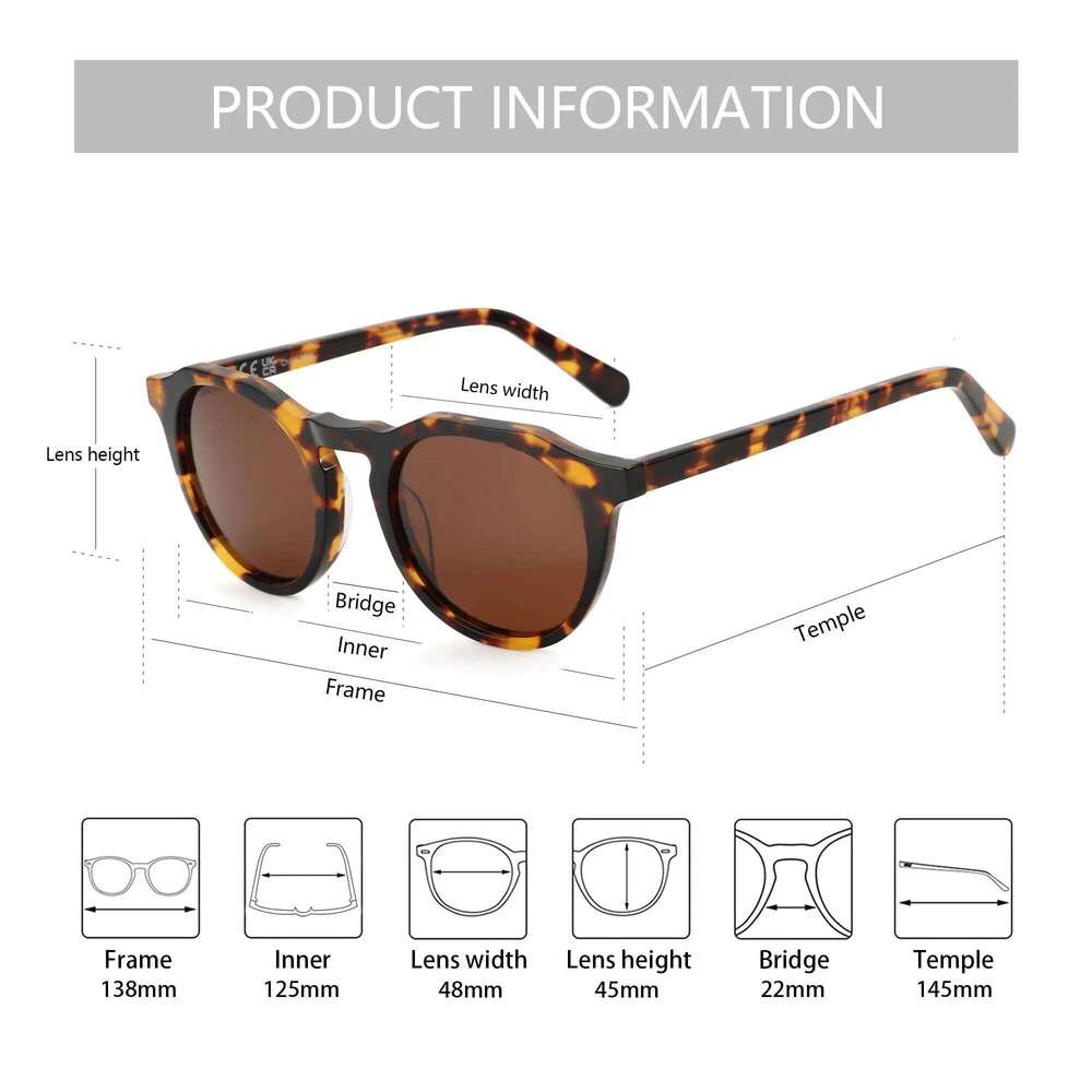 ZENOTTIC 2025 Vintage Acetate Polarized Sunglasses Women Men Luxury Brand Designer High Quality Retro Round UV400 Sun Glasses Y260207