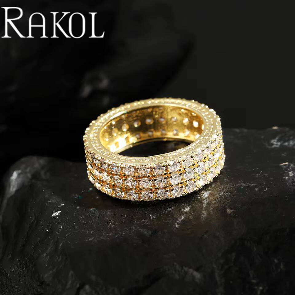 Lakol ZPR1602 Street Domineering Punk Hip-Hop Style Zircon Inlaid Couple Rings