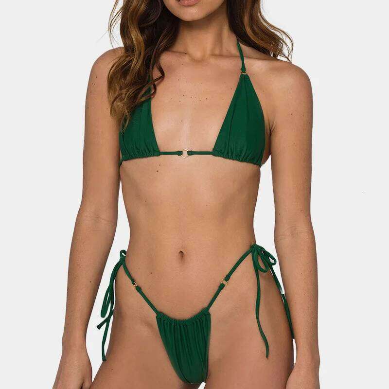 2026 High Waist Bikinis Sexy Women Swimsuit Swimwear Female Solid Bikini Set Biquini Bathing Swimming Suit Beachwear C260207
