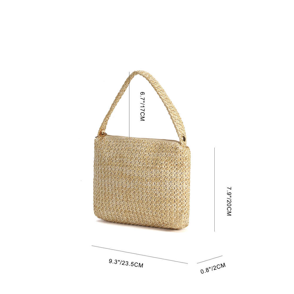 Hot Selling NEW Women's Fashion Woven Handbags Summer Metal Round Handle Straw Bags Commuter Banquet Clutch Bag DIDENGLAOREN