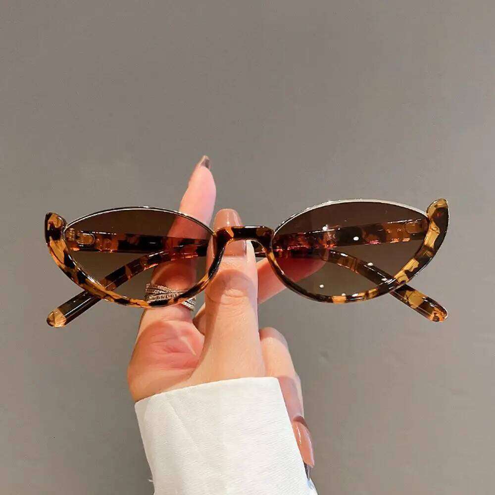 New Vintage Small Cat Eye Sunglasses for Women Trendy Half-frame Sun Glasses Fashion Cycling Shades Eyewear Y260207