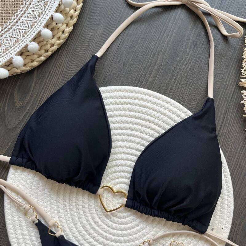 2025 Solid Color White Bikini Women Suit Low Waist Lace-up Swimsuit Two-piece Set swimwear women bathing suit C260207