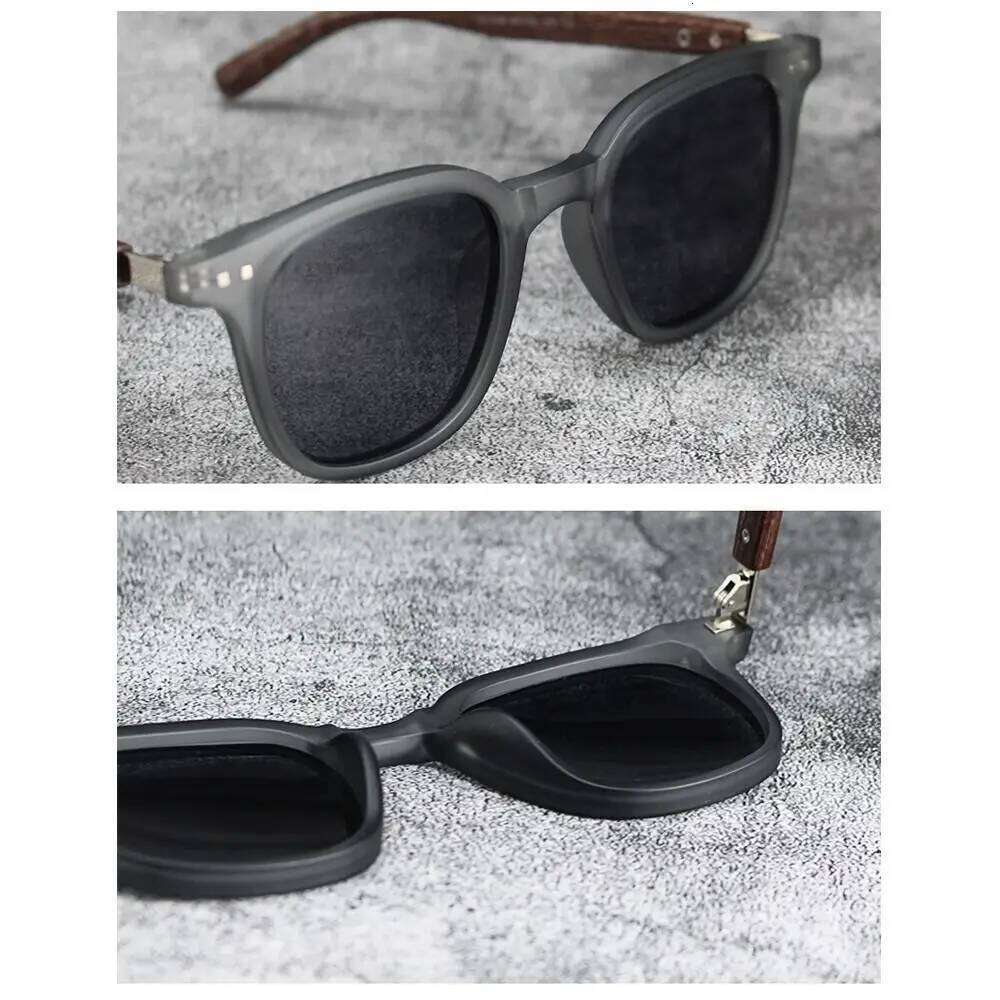 New UV Protection Wood Grain Sunglasses Outdoor Street Photography Square Frame Sun Glasses Shades for Women & Men Y260207