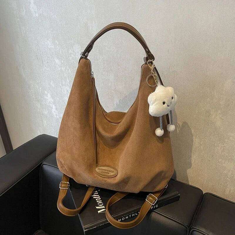 Autumn and Winter Retro Tote Bags Suede Large Capacity for Women 2024 New Versatile Multifunctional Women's Handbags Bolsas C260207