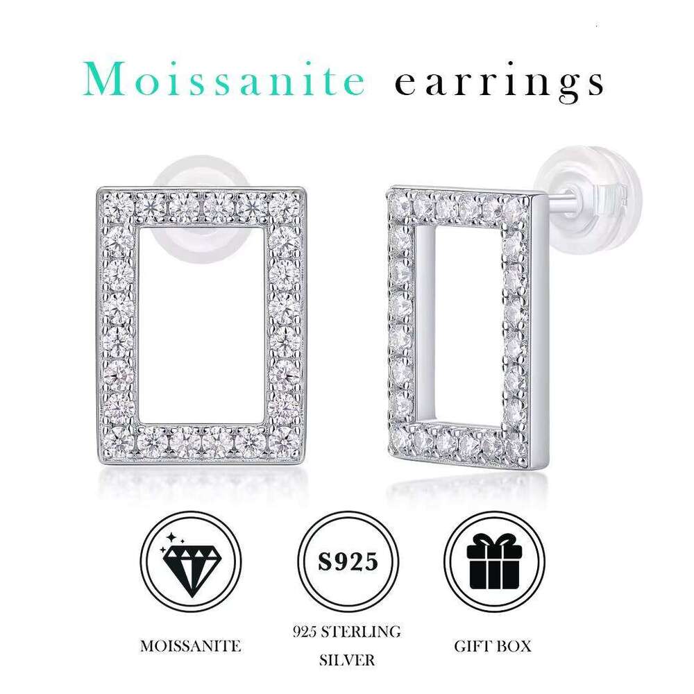 Moissanite Diamond 925 Sterling Silver Earrings Women's Wedding Jewelry