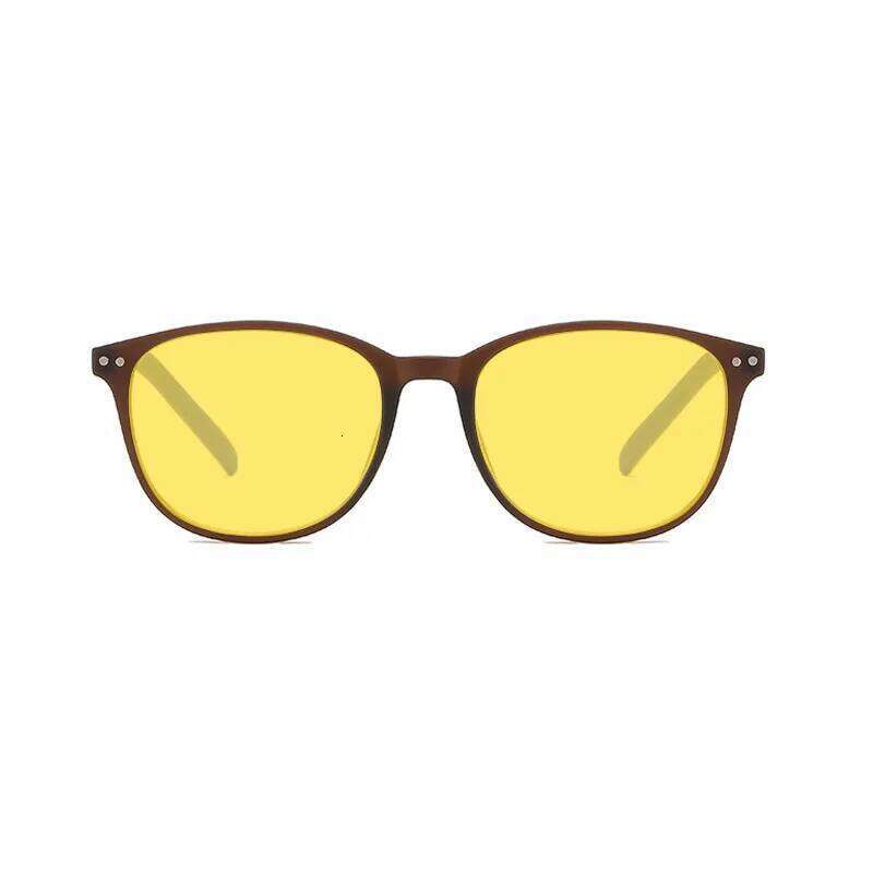 New Retro Night Vision Men High-end Yellow Lens Sunglasses for Driving Computer Anti Blue Light Plain Glasses Y260207