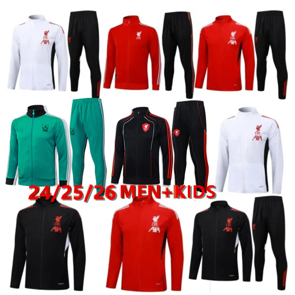 2025 2026 RedsMohamed salah football tracksuit kit 25 26 mens kids Long zipper jacket training jersey football tracksuit survetement foot chandal soccer tracks