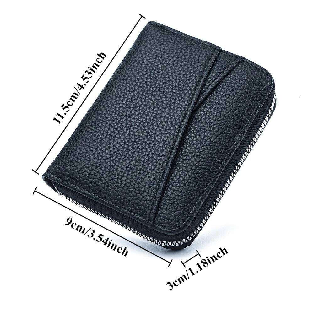 Fashion Holder Layer Zipper Coin Bag PU Leather Lychee Pattern Multi Functional Credit Card Women's Wallet Y260206