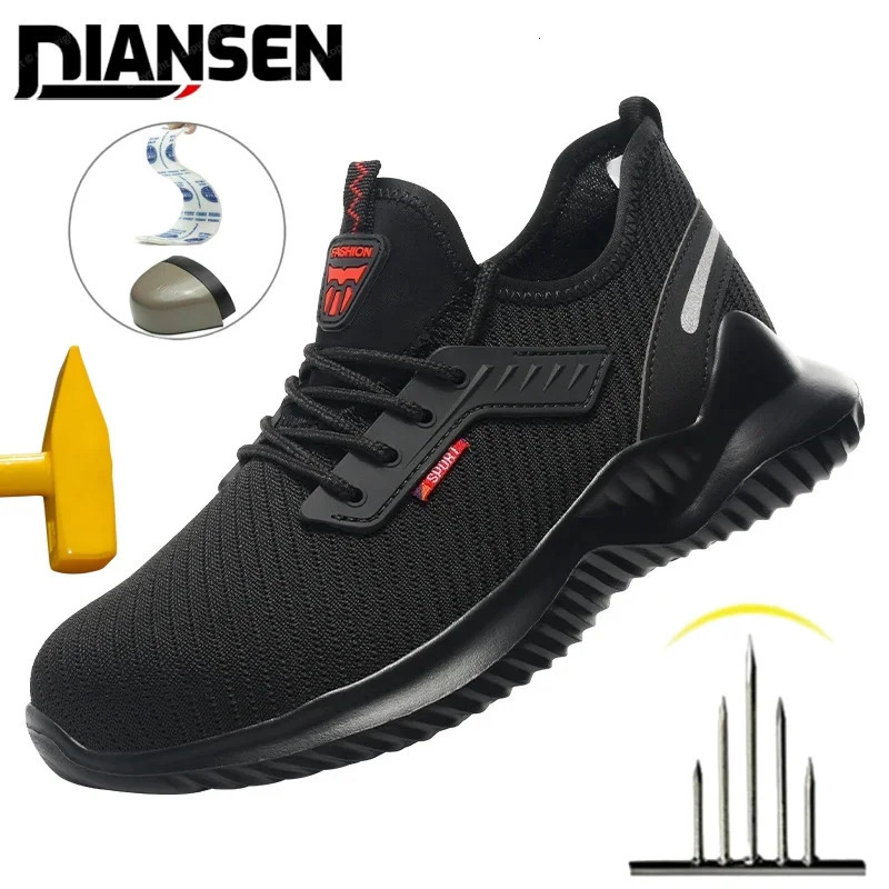 Lightweight Safety Shoes Men Steel Toe Sneakers Puncture Proof Breathable Safety Boots Man Dangerous Construction Work Foorwear 260123