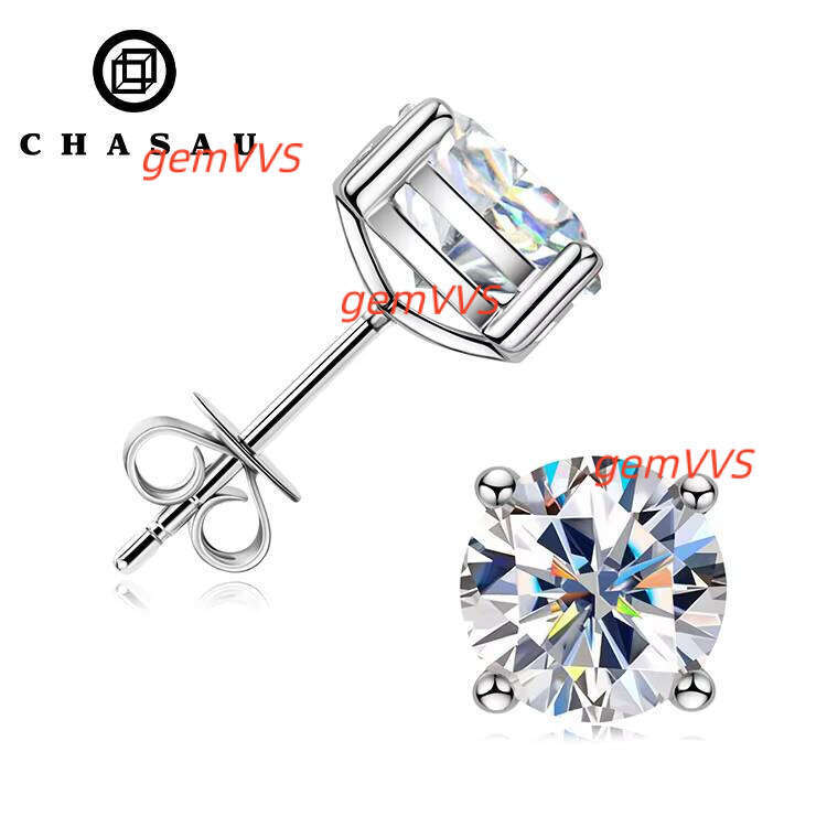 Earrings All Size 0.5Ct 4Ct 5Ct Lab Diamond 925 Sterling Silver VVS Moissanite Round Type Stud Earring
