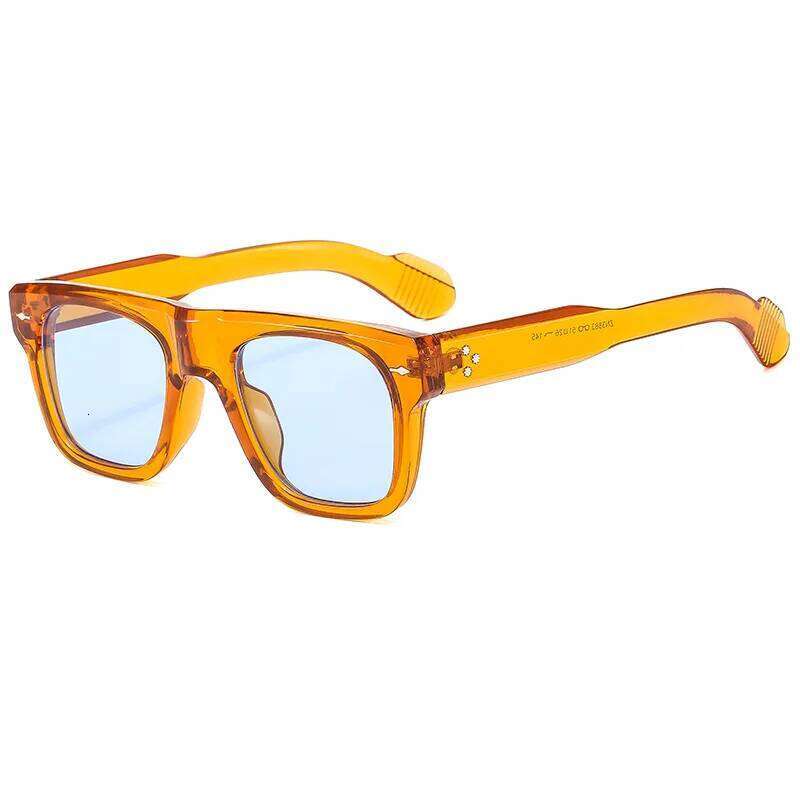 Hot Ins Popular Square Sunglasses Women Men Vintage Rivets Punk Female Shades UV400 Fashion Male Sun Glasses Y260207