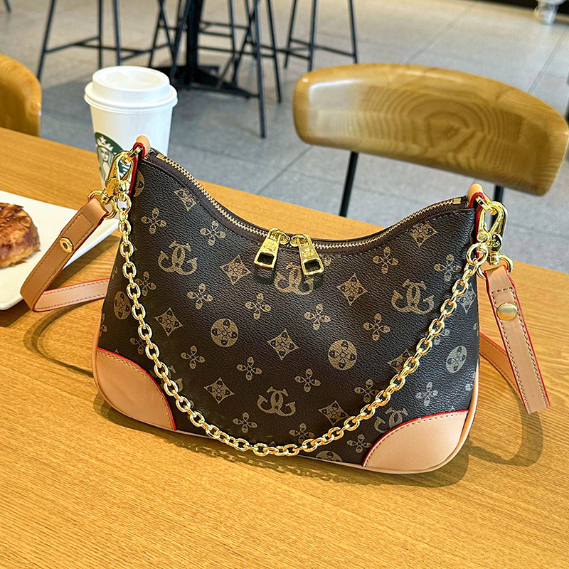 High end luxury leather horn bag, top brand single shoulder crossbody bag, letter armpit bagElegant shoulder bag, wallet, crossbody bag