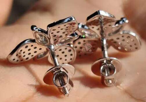 925 Sterling Silver Hip Hop Earring Diamond Moissanite Jewelry