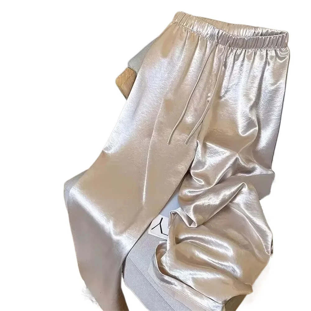 Korean Fashion High Waist Thin Wide Leg Women Summer Office Lady Solid Color Straight All-match Casual Pants Trousers Clothes 260130