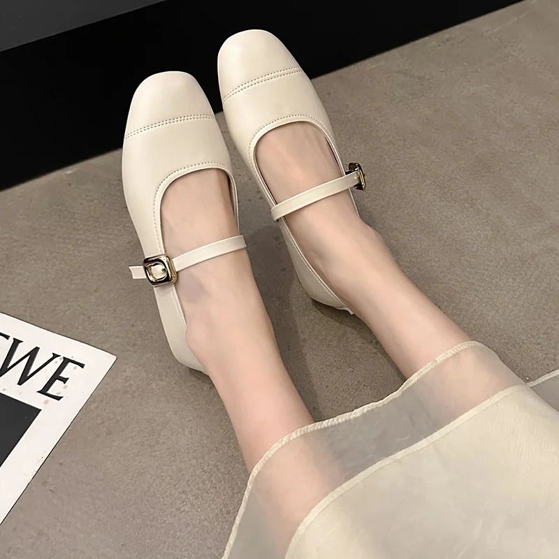 Spring/Autumn Fashion Model Square Head Beautiful Casual Mary Jane Comfortable Buckle Single Womens Solid Color Zapatos Mujer 260123
