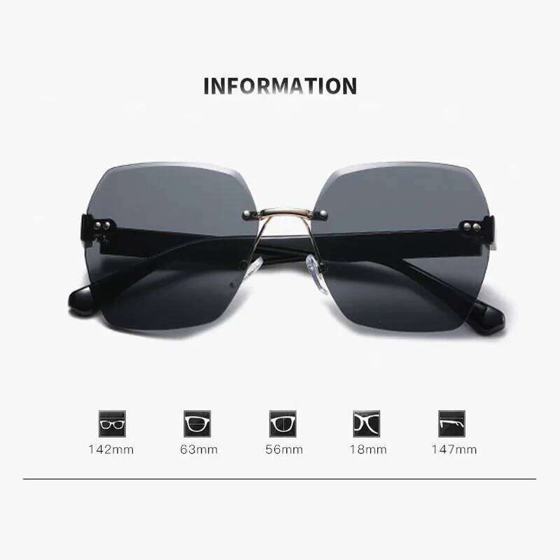 New Frameless Cut Edge Trendy, Internet Famous, Plain Face Sunshade Sunglasses, Versatile Sunglasses 9225 Y260207