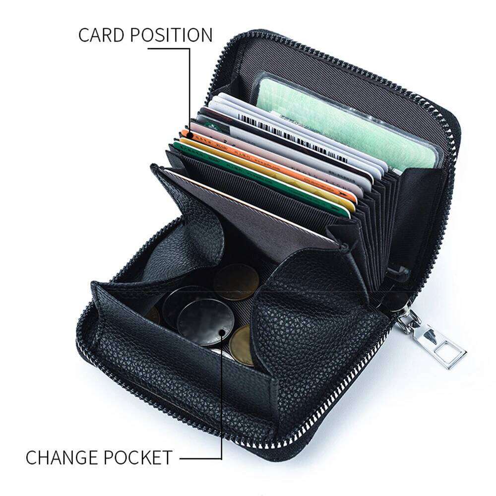 Fashion Holder Layer Zipper Coin Bag PU Leather Lychee Pattern Multi Functional Credit Card Women's Wallet Y260206