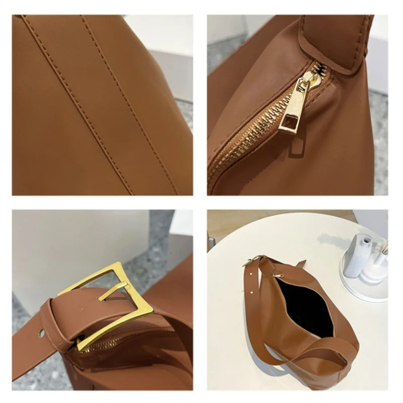 Vintage Pillow PU Leather Boston Handbag For Women Casual Large Capacity Shoulder Crossbody Bags Fashion Shopper Totes w251218
