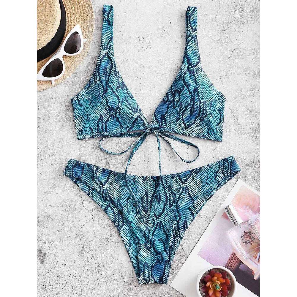 Sexy Leopard Bikini 2026 Women Swimsuit Female Swimwear Snake Print Thong Bikinis Sets Brazilian Swimming Triangle Bathing Suits C260207