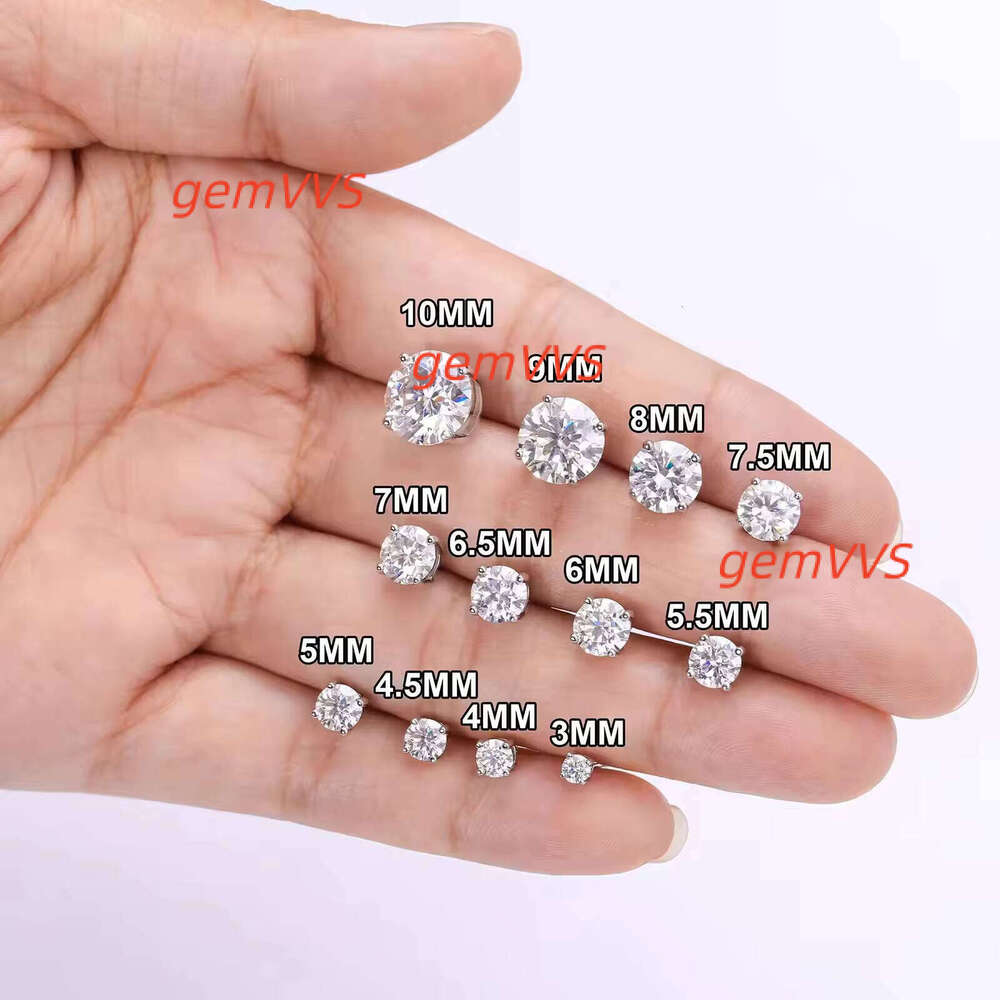 Jewelry Design S925 Sterling Silver Custom Classic Women Men Zircon Moissanite Fine Stud Earrings