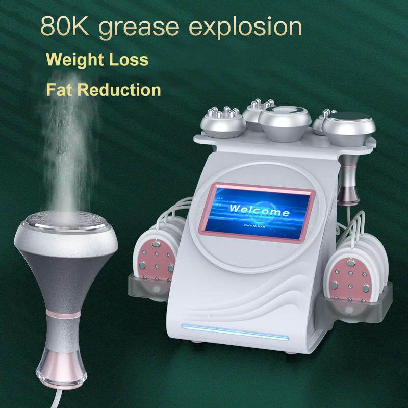 2026 6 IN 1 RF Radio Frequency 80K Ultrasound Cavitation Device EMS Ultrasonic Body Slimming Massager Fat Burner