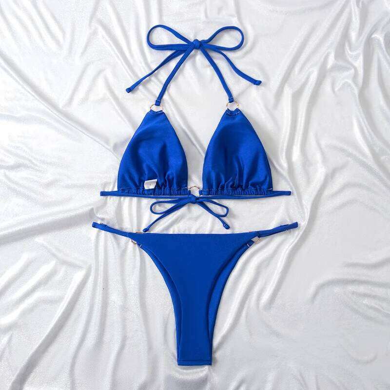 Brazilian Swimsuit Woman 2025 Bikinis Set Low Waist Swimwear Sexy Micro Bikini Beachwear Thong Swimming Suit for Women Bathers C260207