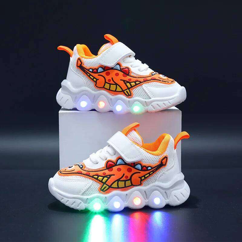 2023 New LED Children's Trainers Boys and Girls Tennis Sports Shoes for Toddlers Child Kids Sneakers H260207