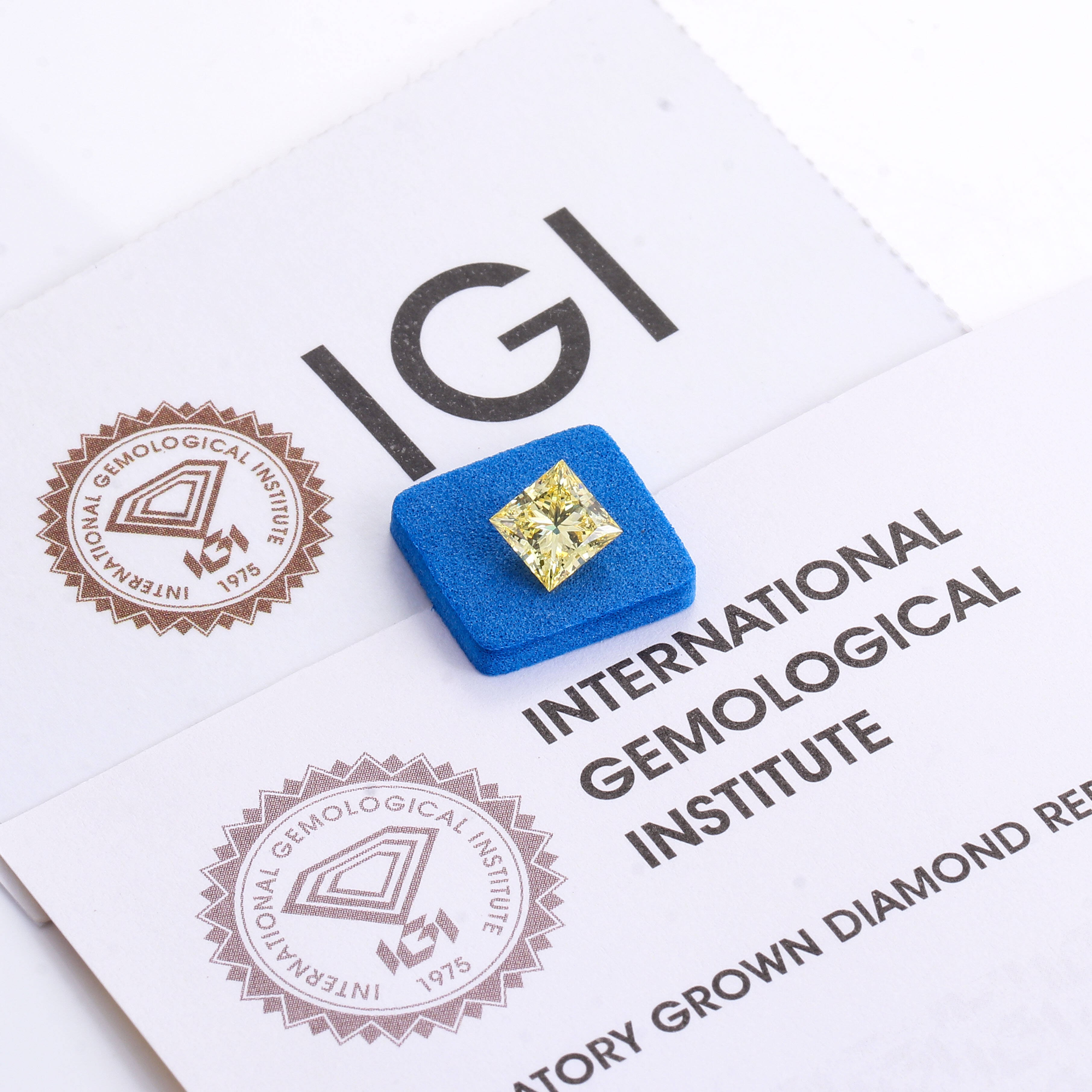 Wholesale Price VS1 130 Carat Yellow Colors 1 Carat Diamond Price Princess Cut Diamond Jewelry Igi Certified Diamond Lab Grown