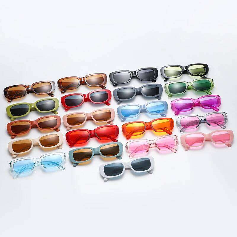 Rectangle Fashion Sunglasses Women Men Retro Vintage UV400 Sun Shades Glasses For Summer Beach Travel Y260207