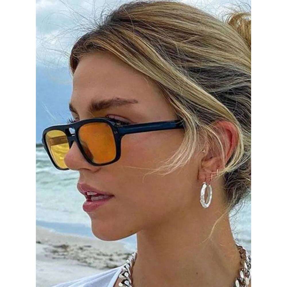 Trends Sunglasses Women Vintage Yellow Decoration Shades 2022 Men Trending Sun Glasses High Quality Gafas Oculos De So UV400 Y260207