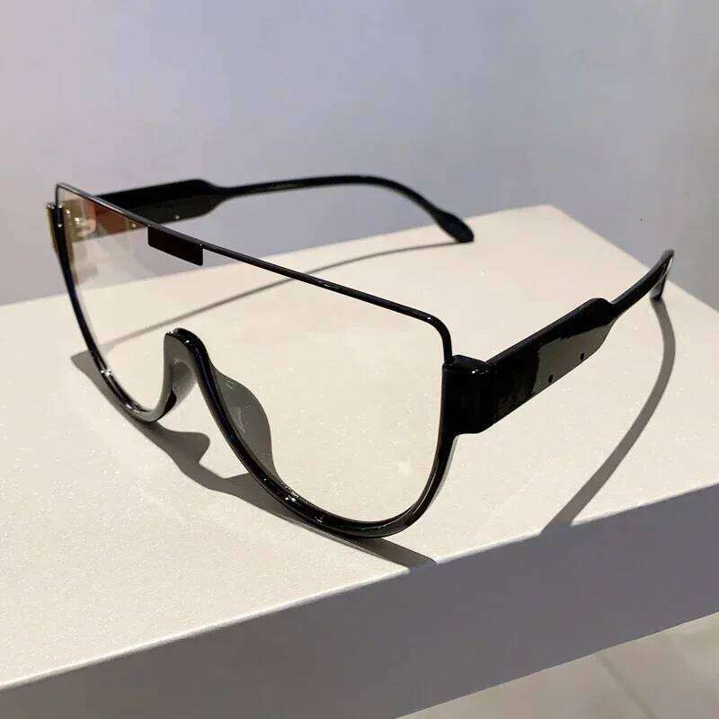 Vintage Semi-round Sunglasses Women Fashion Monoblock Outdoor Goggle Shades Ins Trending New Design UV400 Eyewear Y260207