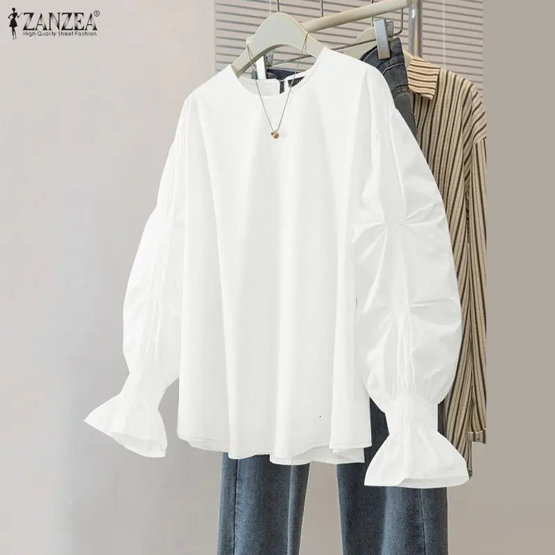 2026 ZANZEA Spring Elegant Long Sleeve Blouse Stylish Women Tops Office Work Shirt Casual Solid Color Buttons Blusas Mujer Femme 260207