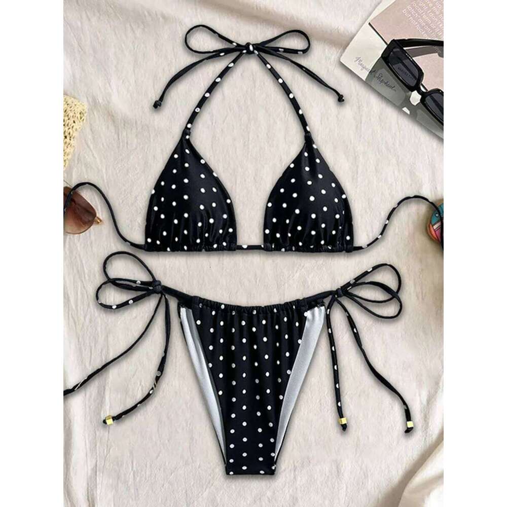 Micro Sexy Swimsuits For Women 2025 Swimwear Dot Brazilian Bikini Set Thong Biquini Swim Suits String Beachwear Female C260207