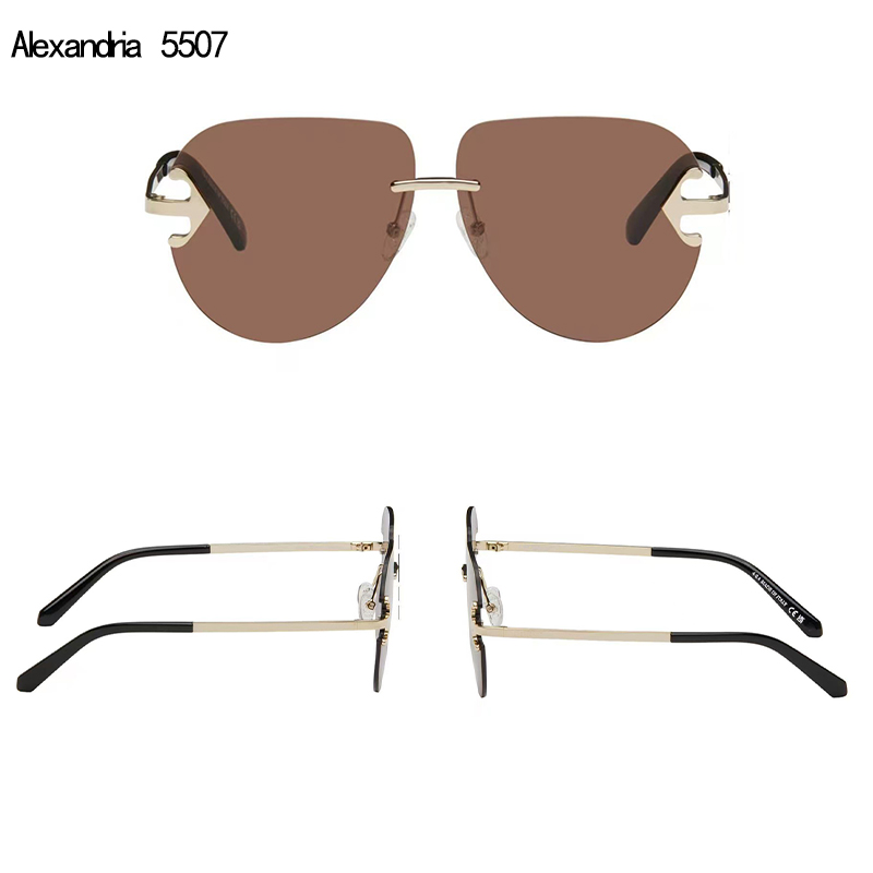 Sunglasses for women fashion hollow frameless lenses Alexandria 5507 outdoor sports UV resistant sunglasses for men designer luxury glasses case