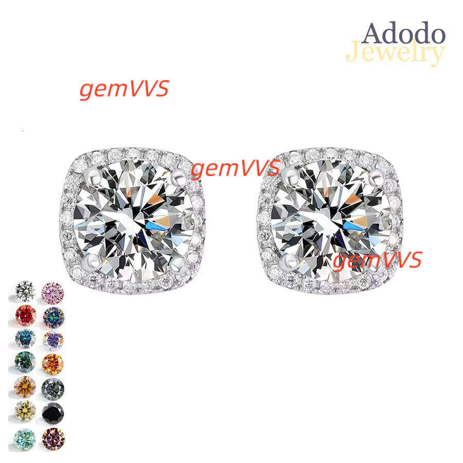 9 Wholesale Fashion Fine 925 Silver Magnetic Earrings Non Pierced Round Cut 0.5Ct Vvs1 GRA Colored Moissanite Jewelry For Men
