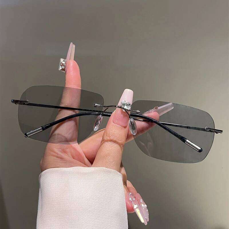 KAMMPT Vintage Rimless Sunglasses Men Fashion 2025 New Outdoor Dark Shades Women Trendy Luxury Brand Design Decor Sun Glasses Y260207