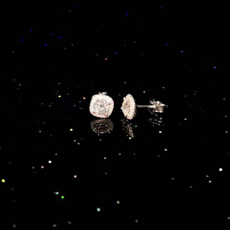 Luxury Moissanite Stud VVS 925 Sterling Silver Men Women Jewelry Flower Cluster Halo Diamond Earrings With GRA Certificate