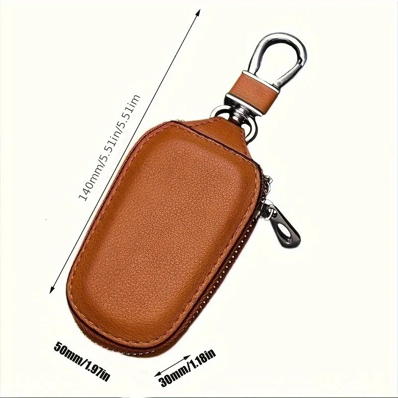 1pc Retro Fashion Business Multi-Functional Key Protection Case Mens Casual Portable Key Organizer With Large Capacity Zipper 260129