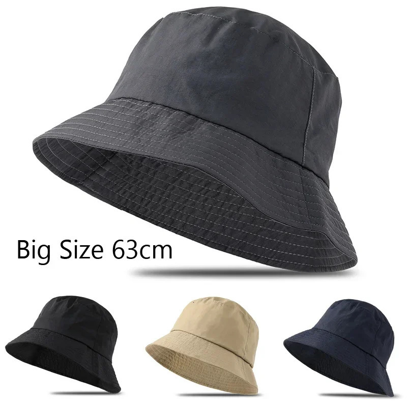 Waterproof Large Size XL62cm Sun Hat Men Womens Sunscreen Mountaineering Big Head Circumference Summer UV Protection Bucket 260206
