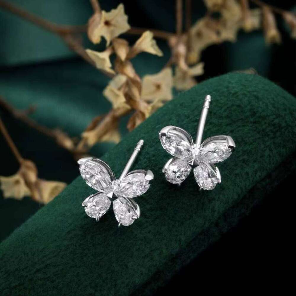 VOAINO Pt950 0.7Ct D Color VVS Lab Grown Marquise Cut Diamond Stud Earrings IGI Certified Trendy Women's Anniversary Gift