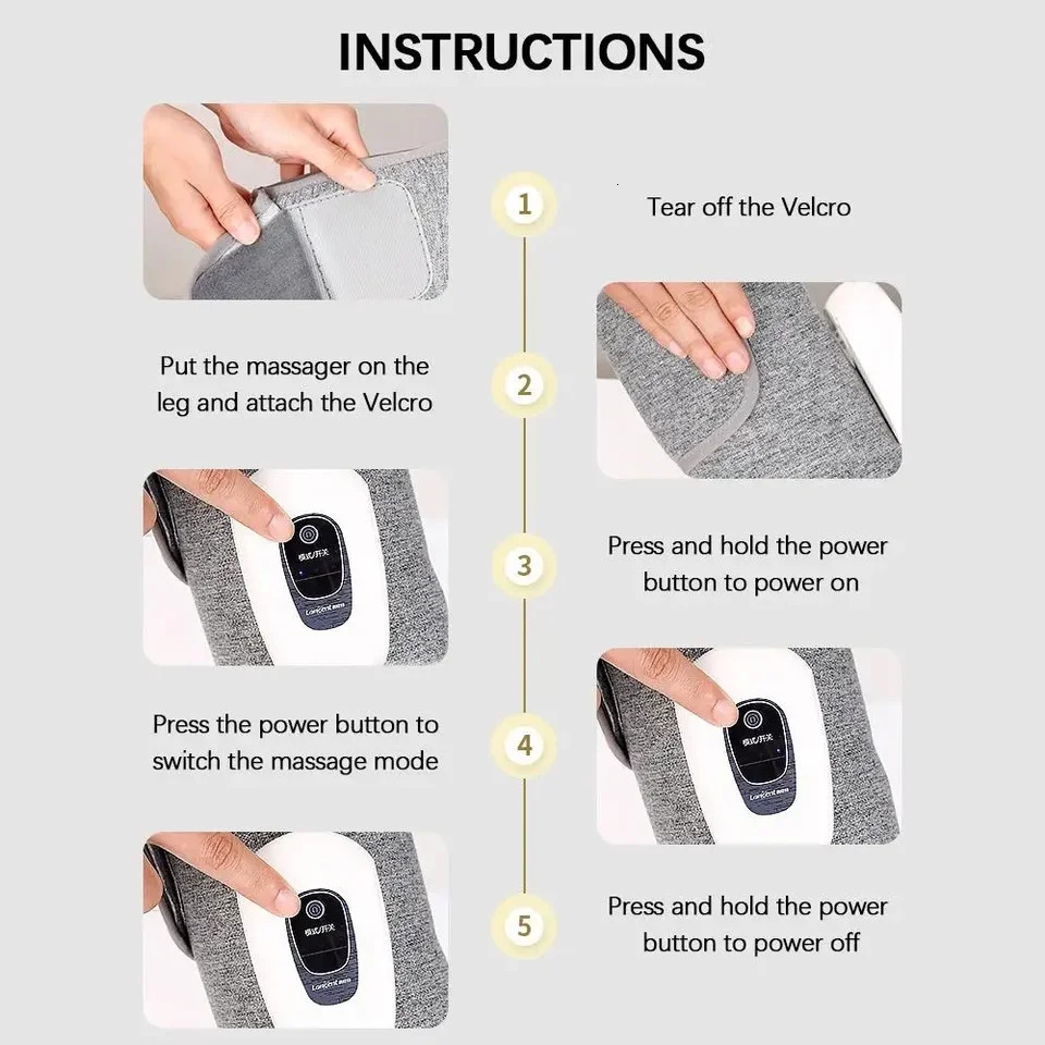 Electric Leg Massager Wireless Rechargeable Air Compression Leg Calf Massage for Pain Relief Relax Leg Muscles 360 Air Pressure 260130