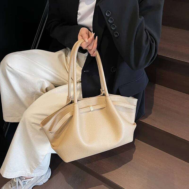Luxury Fashion Niche Design Soft PU Leather Tote Spacious Capacity Women's Shoulder Crossbody Bag Commuting Travel C260207