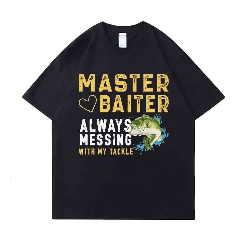 for Men Ropa Hombre Buy Eat He Day Teach Fish Man To A Lifetime Funny Meme Short Sleeved Round Neck Tshirt C260207
