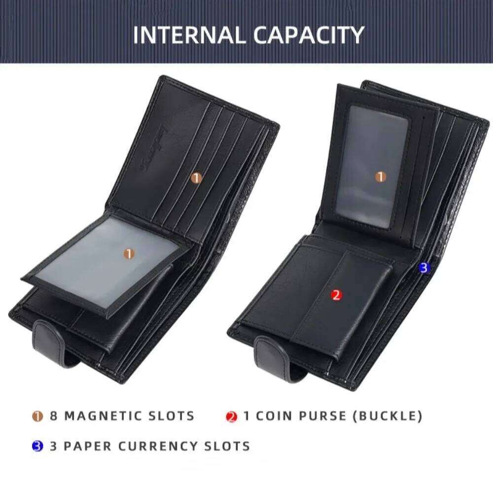 Cross 3 Fold Wallets PU Leather ID Badge Holder Anti-theft Cash Bag Solid Color Urban Recreational Style Men's Short Wallet Y260206