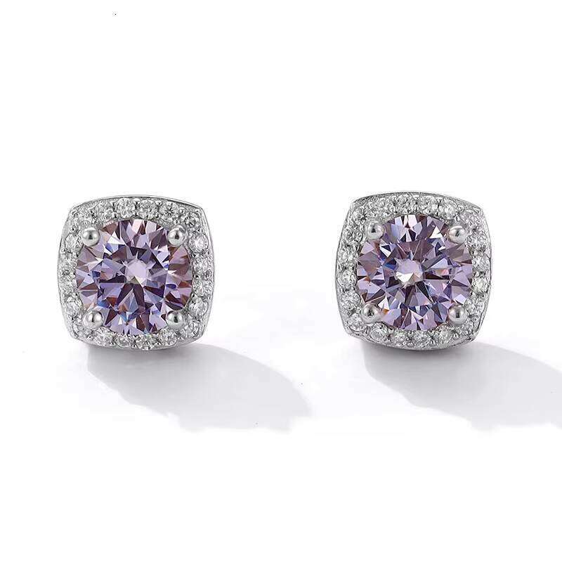 9 Wholesale Fashion Fine 925 Silver Magnetic Earrings Non Pierced Round Cut 0.5Ct Vvs1 GRA Colored Moissanite Jewelry For Men