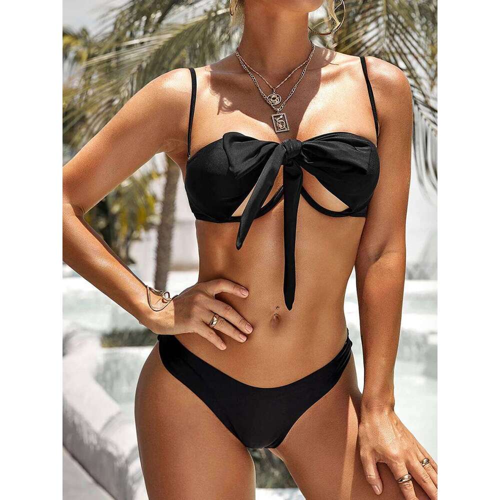 Cross Halter Underwire Bikini 2025 Women Swimsuit Solid Push Up Swimwear Female Bathers Bathing Swimming Suit Summer Beachwear C260207
