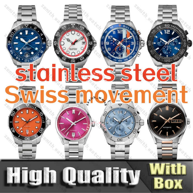 Taglies Heuererly Mens F1 Watch Chronograph Stainless Steel Material Designer Watch Men Quartz/automatic Waterproof Luminous Dial Calendar Watch Taglies Heuely