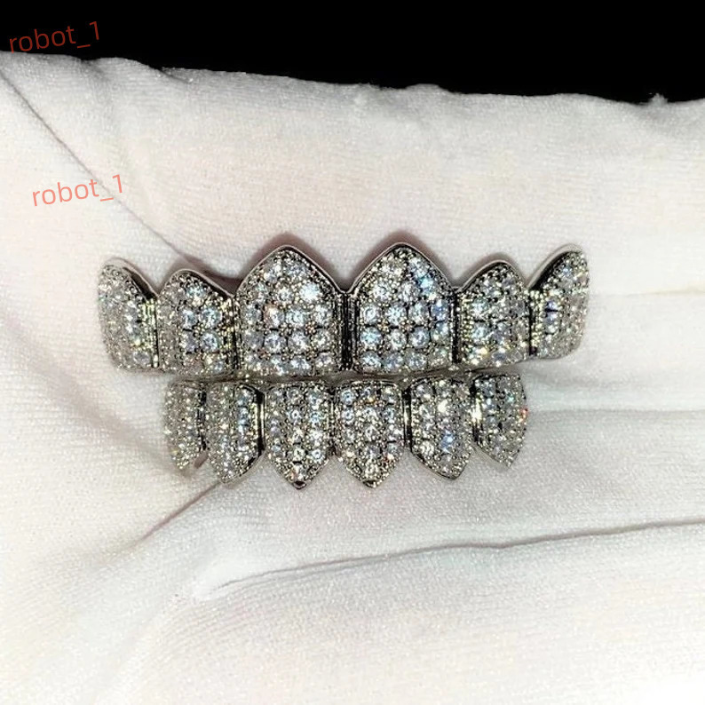 Custom 14k Yellow Gold 925 Sterling Silver Teeth Grillz Iced Moissanite Diamond Unisex Body Jewelry GIA Certified