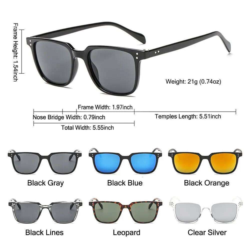 Hip Hop UV400 Vintage Square Men Shades Ladies Sunglasses Driver Eyewear Y260207