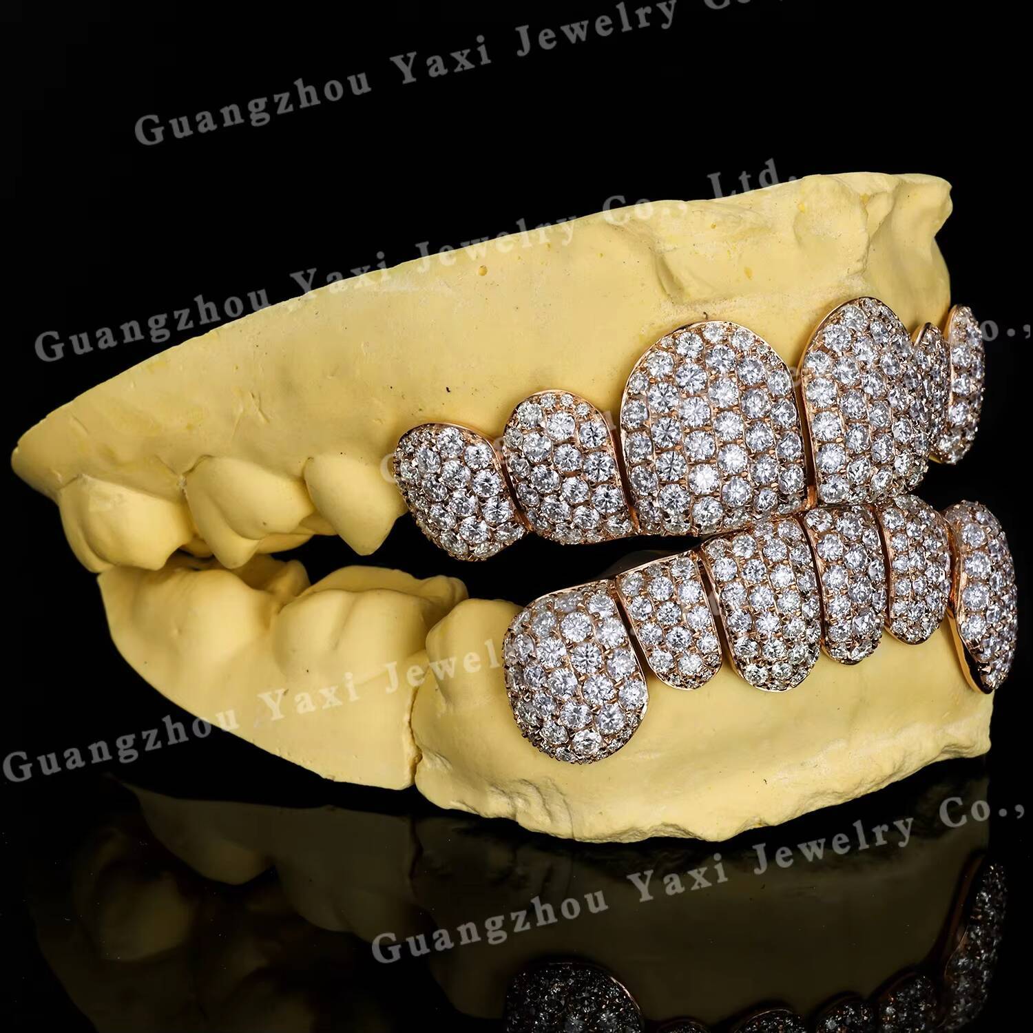 Custom Grillz Teeth Iced Bling Top Bottom Moissanite S925 Silver 10K 14K 18K Solid Rose Gold Plated Hip Hop Certified Unisex